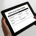 online application form on a tablet